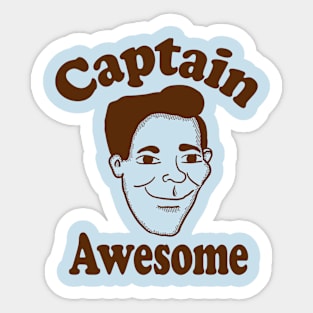 Captain Awesome (brown) Sticker